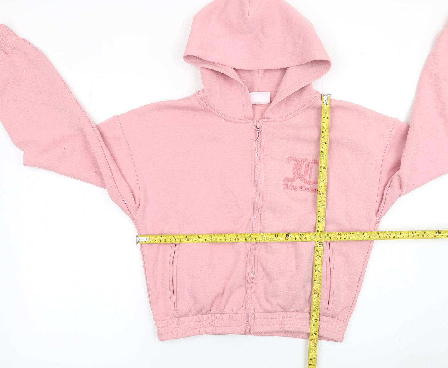 Juicy Couture Women Pink XS Full Zip Hoodie Sport Logo Embroidered