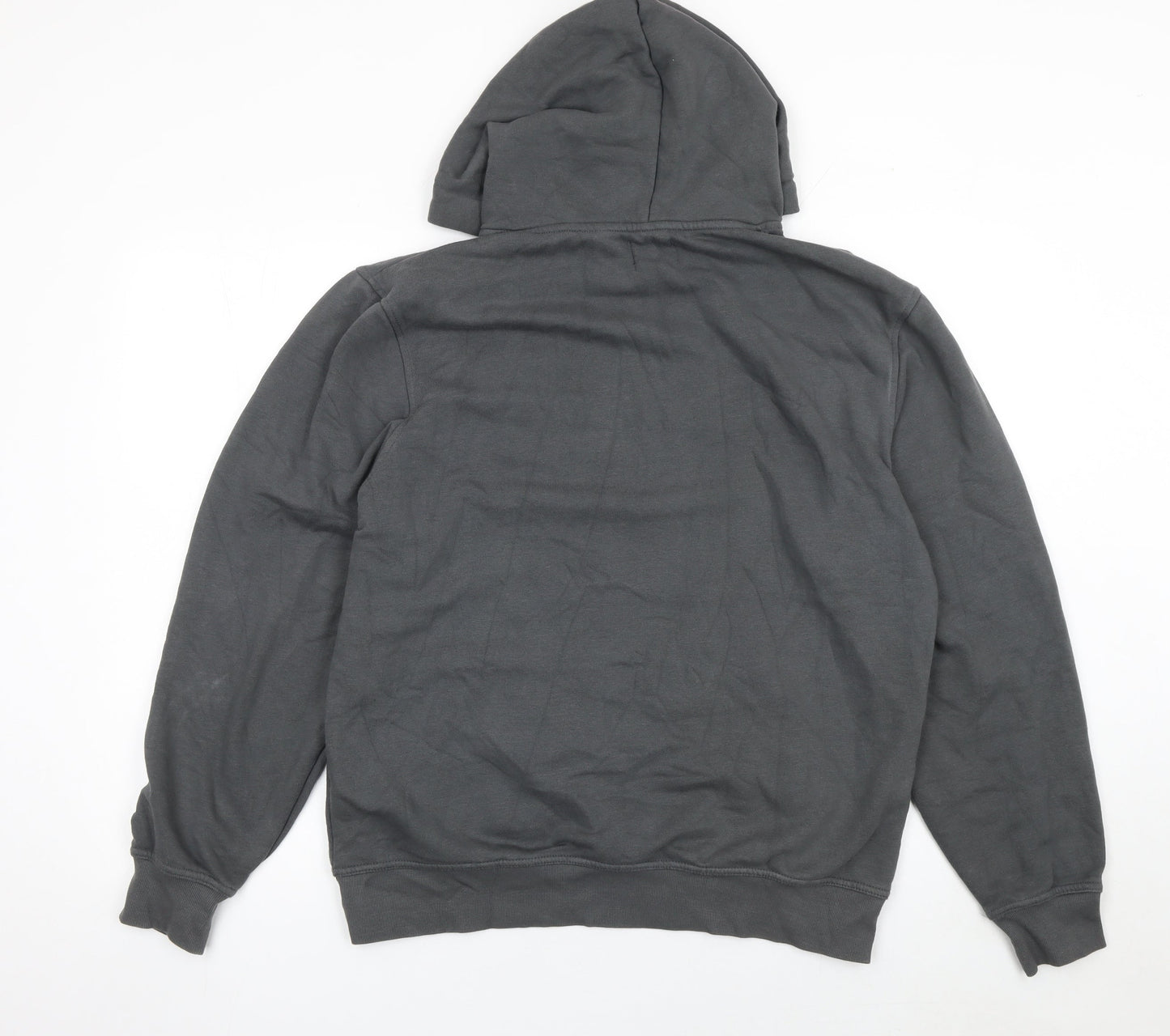 River Island Men's Grey Pullover Hoodie Size M Fleece Cotton Blend