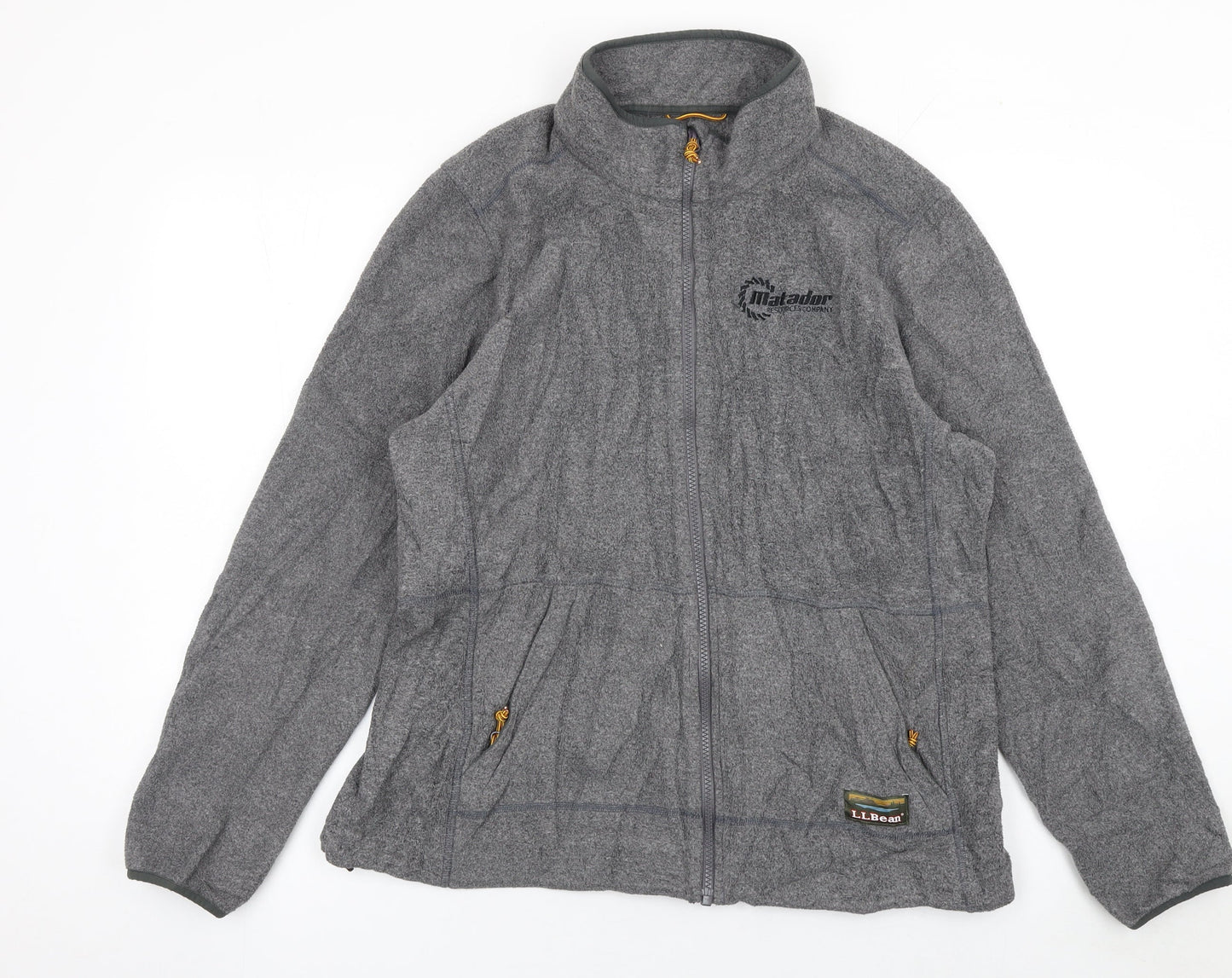 L.L. Bean Men’s Grey Fleece Full Zip Jacket Size L Regular Outdoor