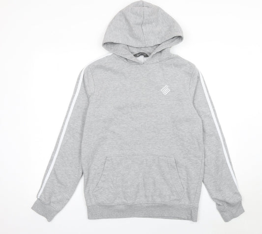 Enzo 989 Men's Grey Pullover Hoodie L Regular Fit Casual