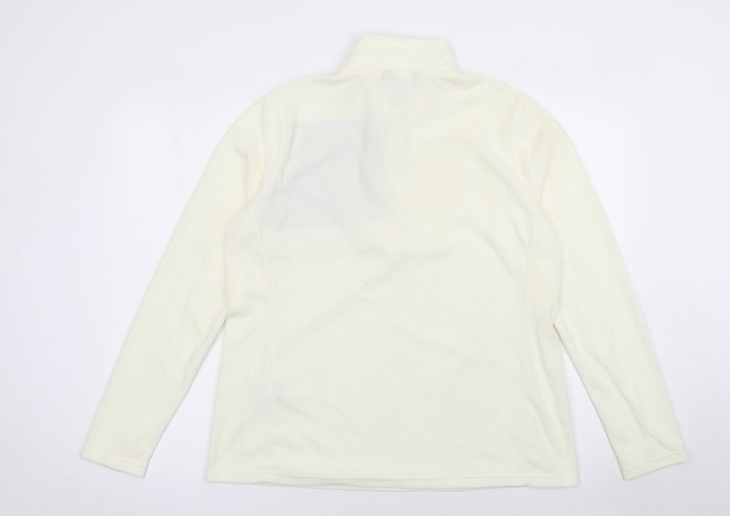 Rohan Women Ivory Fleece Long Sleeve 1/2 Zip Sweatshirt Size L