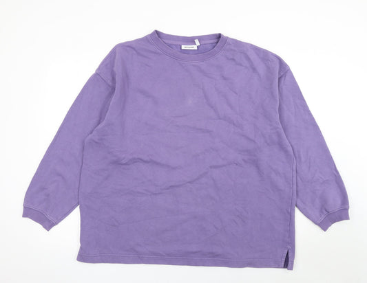 Weekday Womens Purple Pullover Sweatshirt Size S Cotton Blend