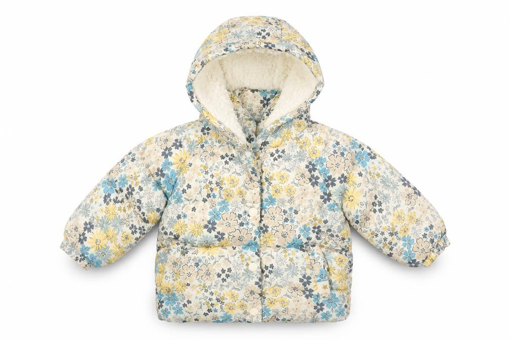 George Unisex Baby Multicoloured Floral Puffer Coat 6-9 Months Hooded Winter
