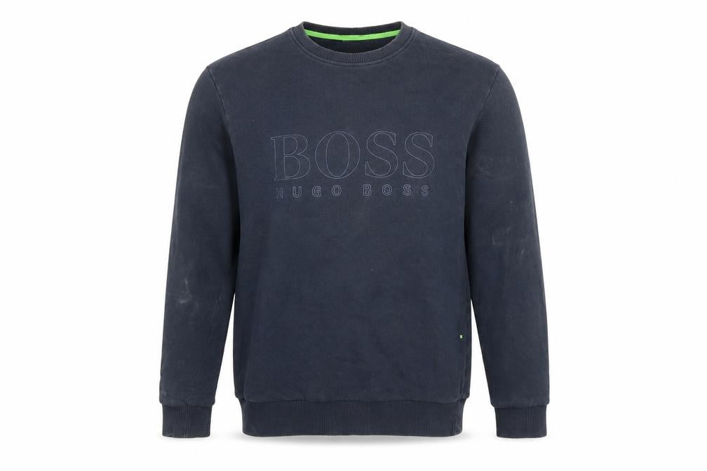 Hugo Boss Men's Blue Crew Neck Cotton Sweatshirt Size S