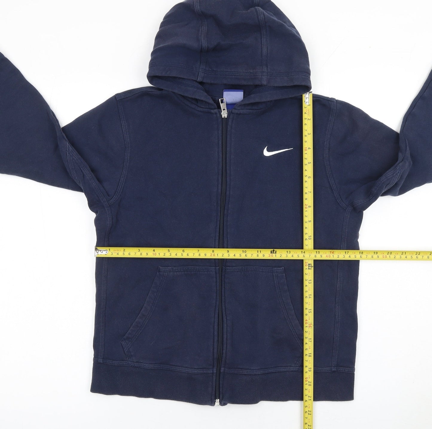 Nike Boys Blue Full Zip Fleece Hoodie 12-13 Years Regular Fit