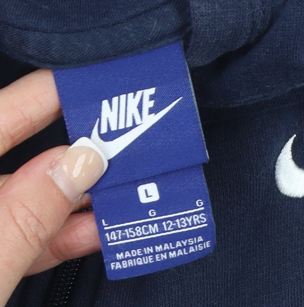 Nike Boys Blue Full Zip Fleece Hoodie 12-13 Years Regular Fit