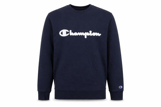 Champion Men's Blue Pullover Sweatshirt S Logo Crew Neck