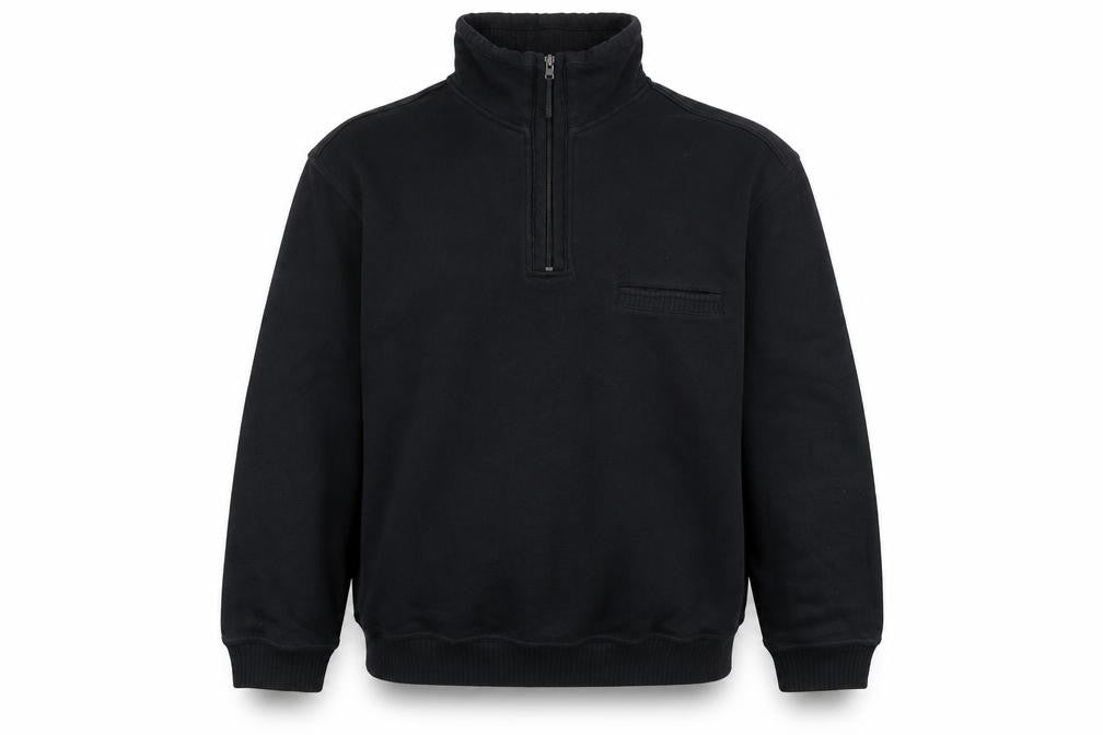 Pre End Men's Black Half Zip Fleece Sweatshirt M Regular Fit