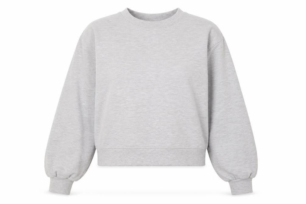 Monki Women's Grey Pullover Sweatshirt XS Relaxed Fit Crew Neck