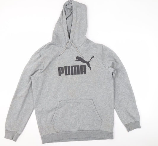 Puma Men's Grey Pullover Hoodie Size M Regular Fit Sportswear