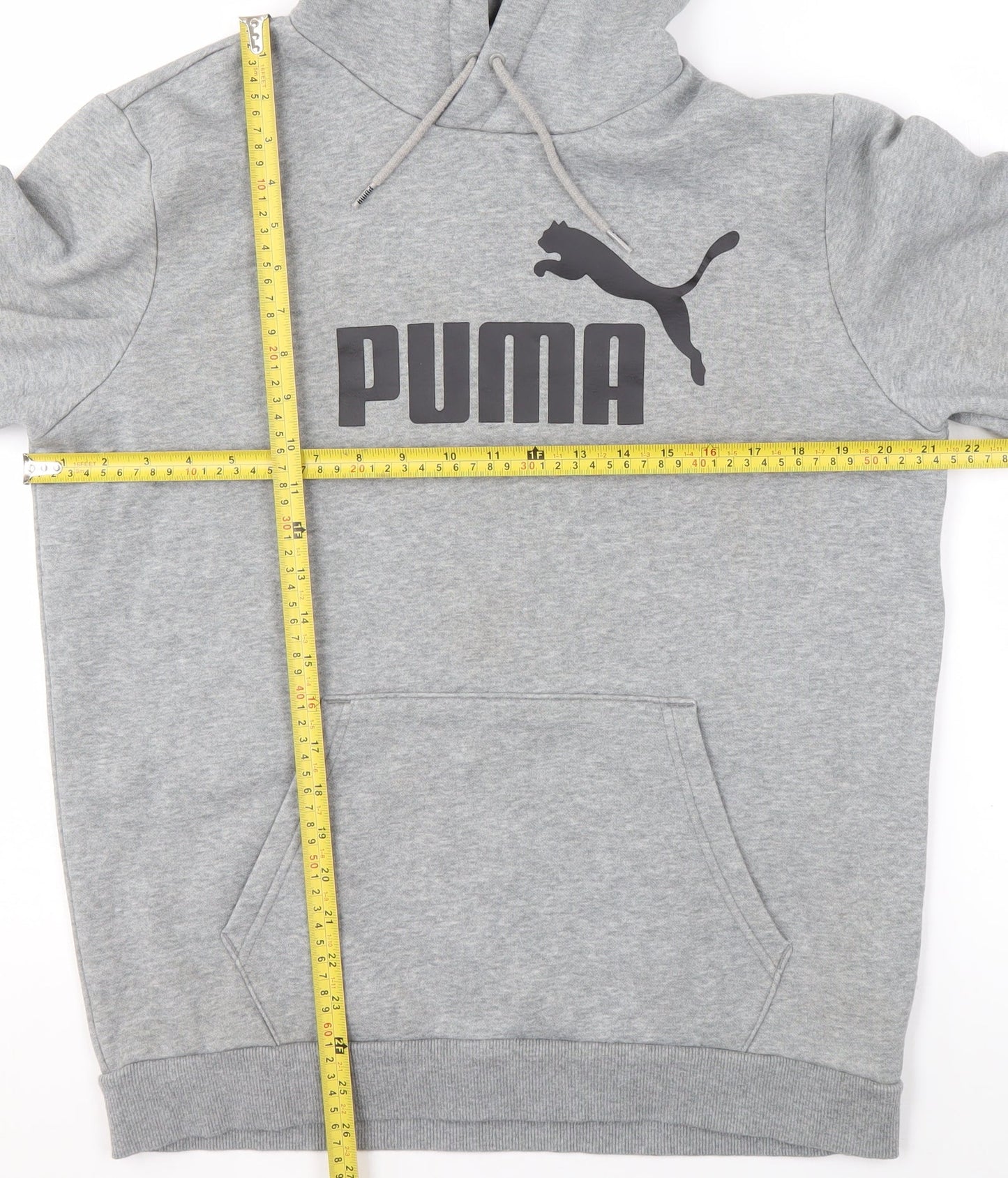 Puma Men's Grey Pullover Hoodie Size M Regular Fit Sportswear
