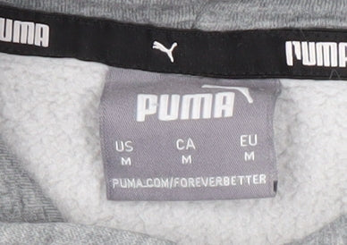 Puma Men's Grey Pullover Hoodie Size M Regular Fit Sportswear