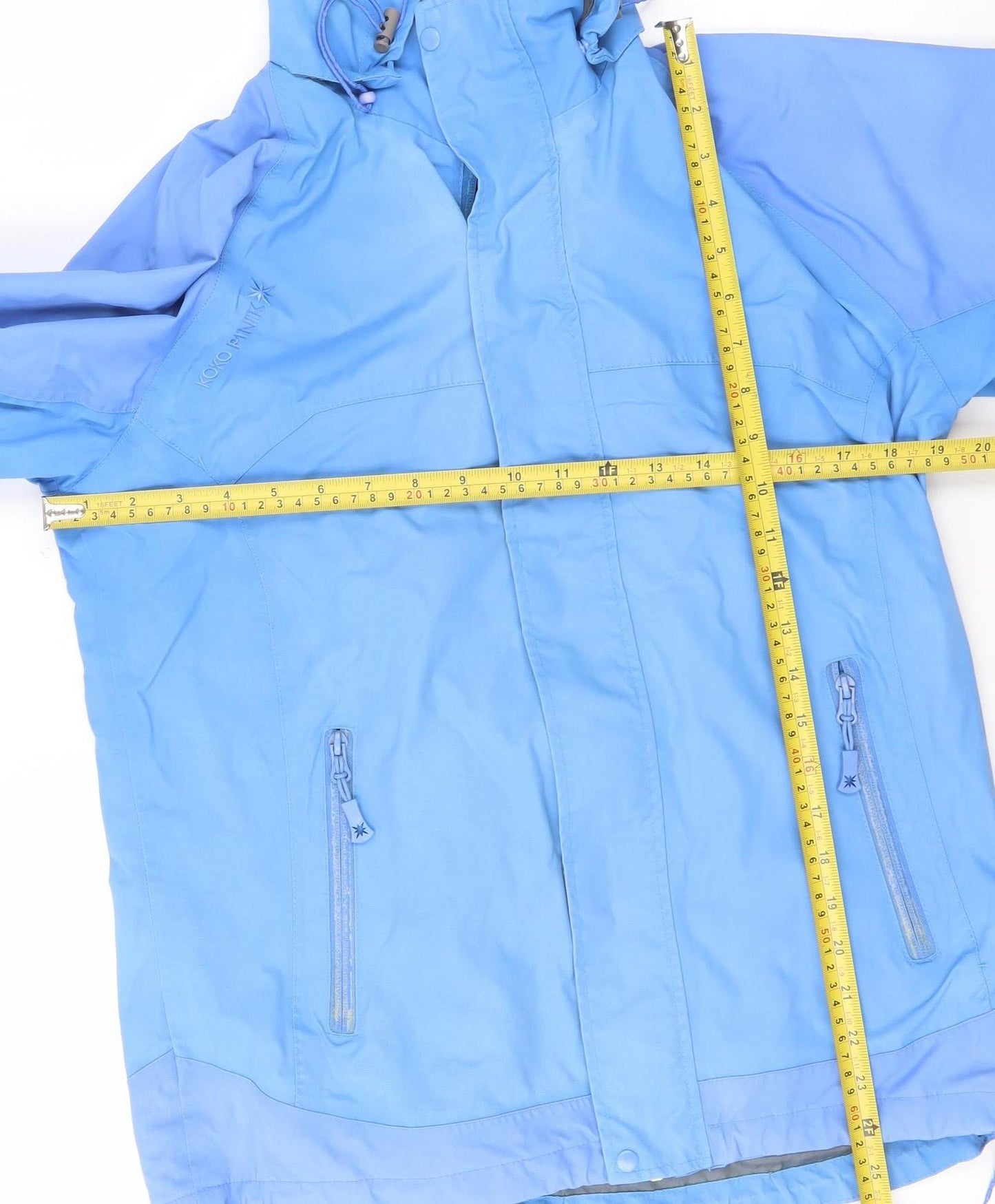 Koko Pink Womens Blue Waterproof Hooded Parka Jacket Size 12