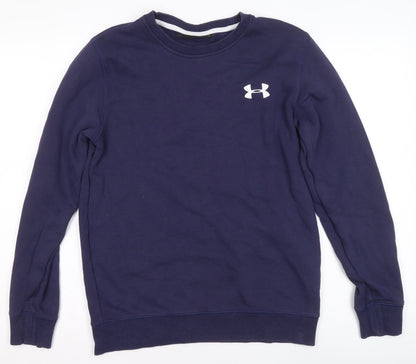 Under Armour Women's Navy Blue Fitted Crew Neck Sweatshirt Size S