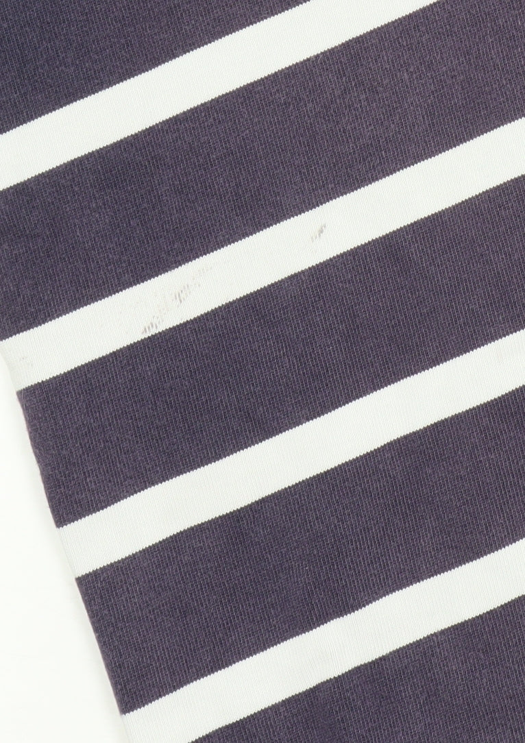 Joules Women's Navy White Stripe Henley Sweatshirt Size L Cotton