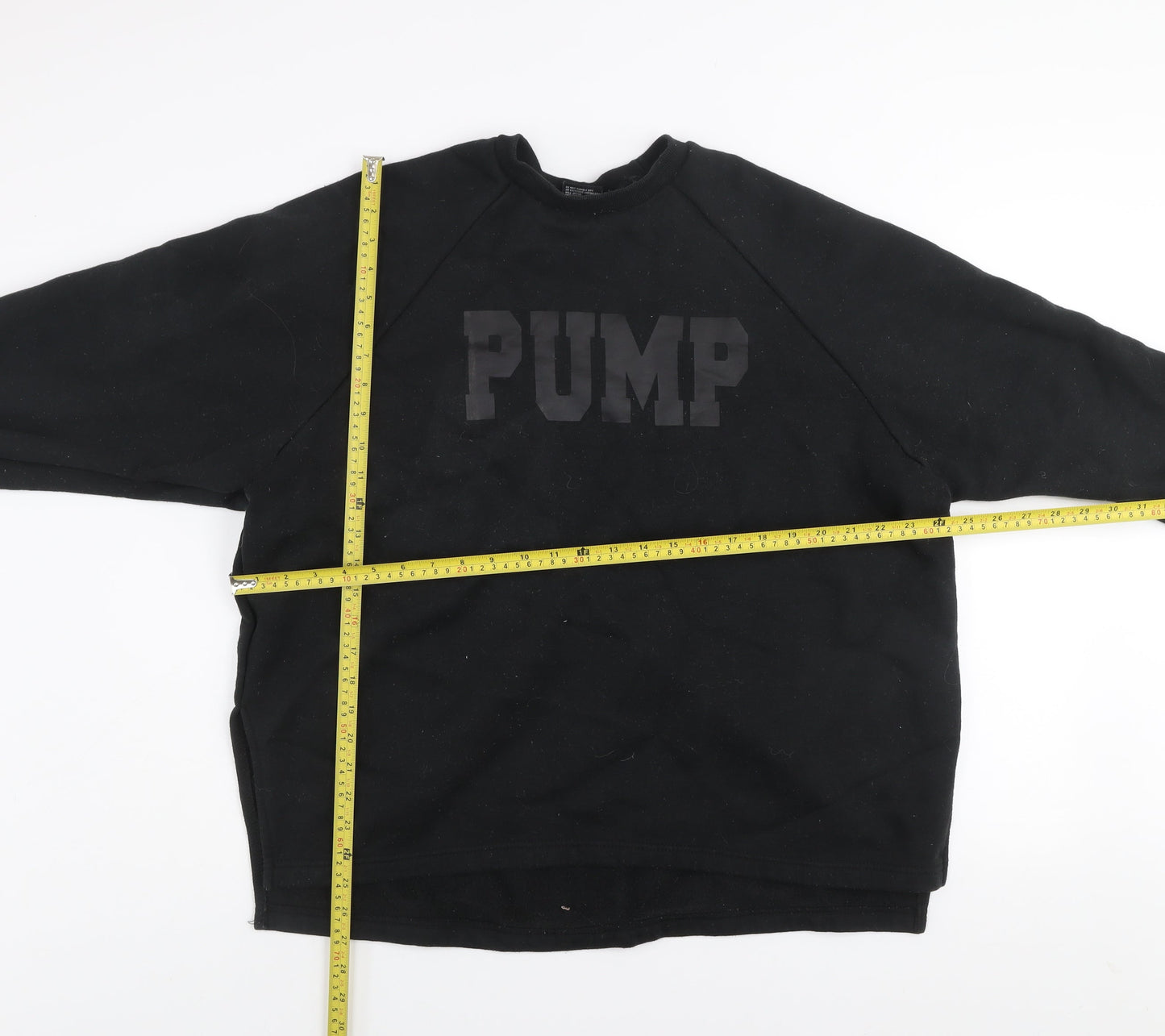 Pump Iron Men's Black Crew Neck Gym Sweatshirt Size S
