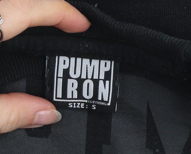 Pump Iron Men's Black Crew Neck Gym Sweatshirt Size S