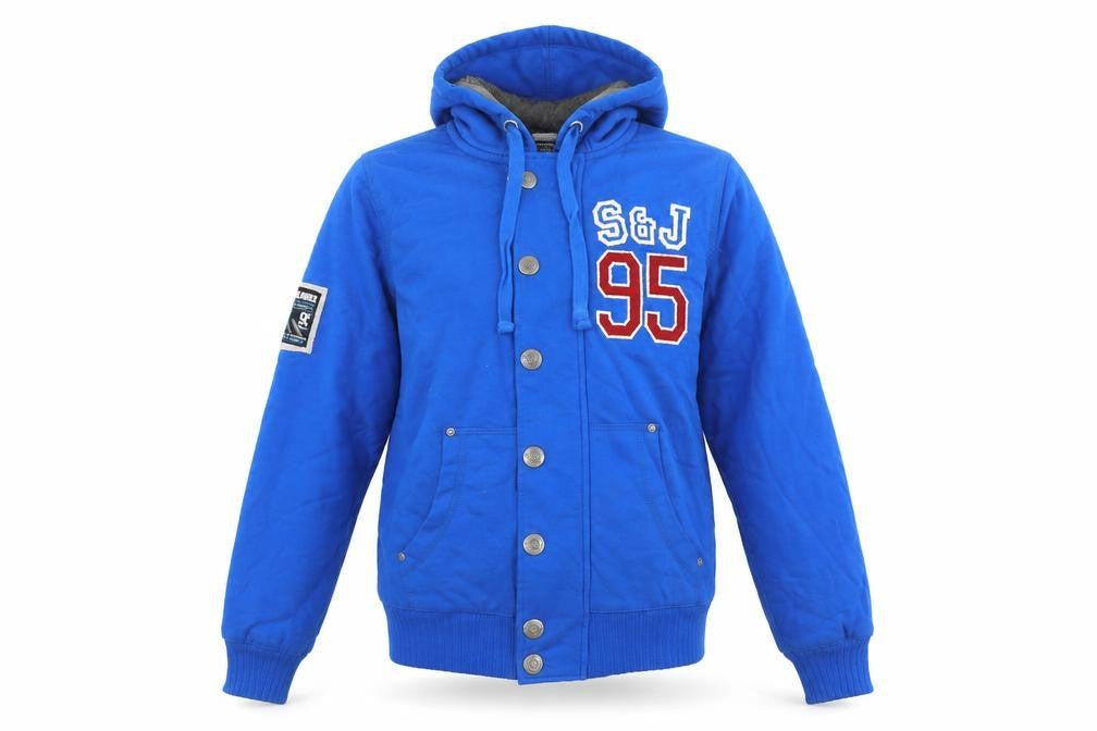 Smith & Jones Men's Blue L Hooded Casual Varsity Jacket
