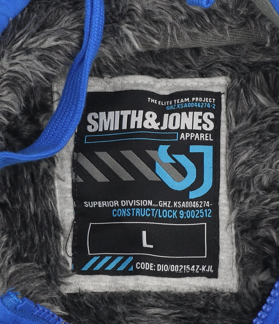 Smith & Jones Men's Blue L Hooded Casual Varsity Jacket