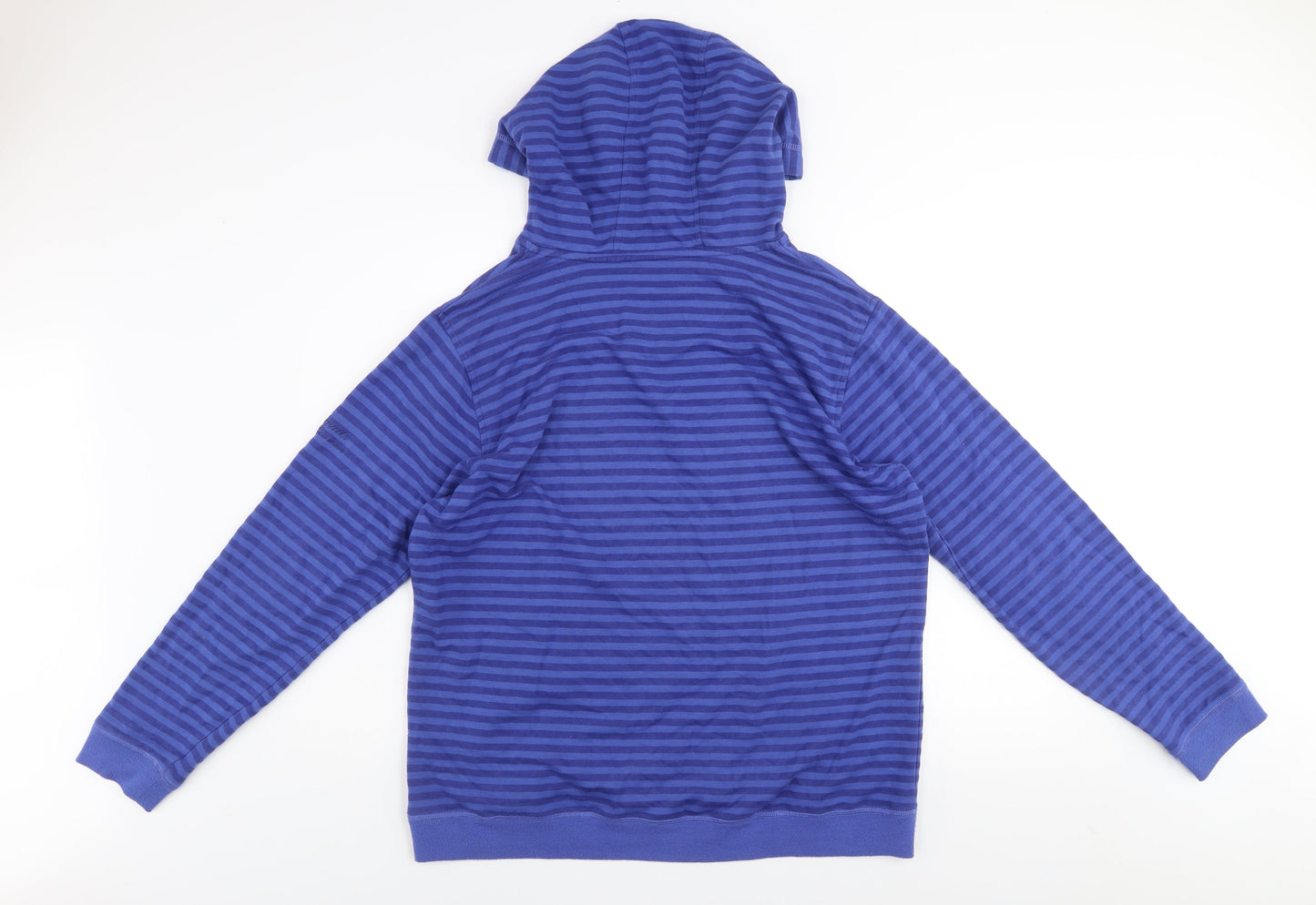 Sugarhill Women Blue Striped Pullover Hoodie Size M Cotton Blend