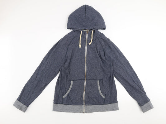 Next Men's Blue Cotton Full Zip Hooded Active Jacket Size L