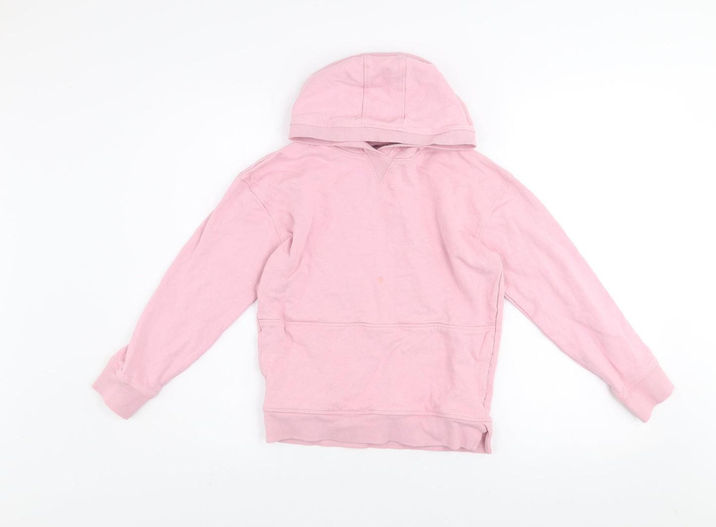 John Lewis Girls Pink Cotton Pullover Hoodie Age 10 Years