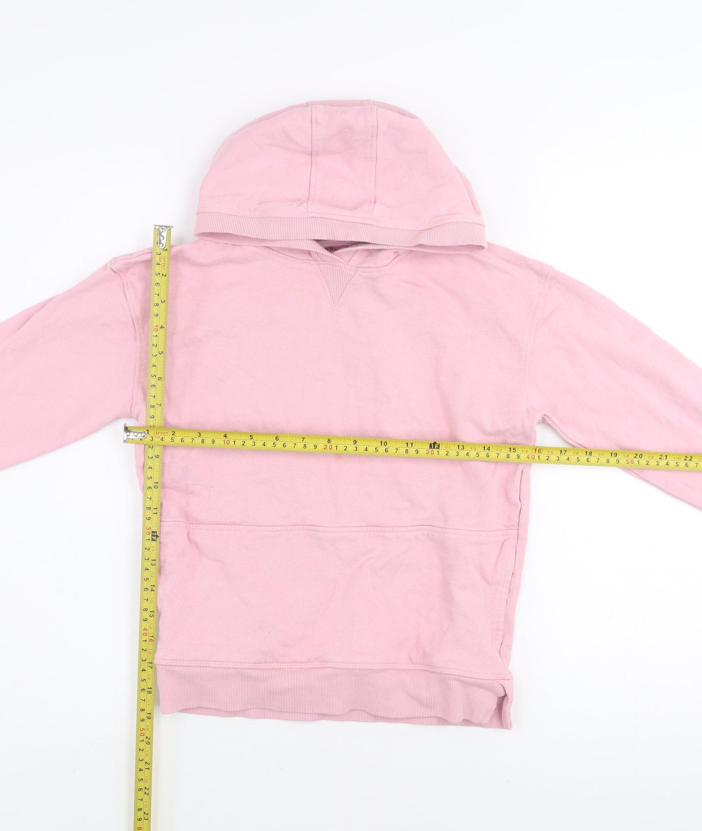 John Lewis Girls Pink Cotton Pullover Hoodie Age 10 Years