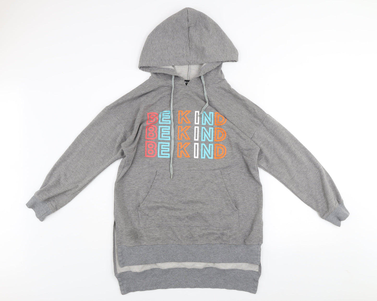 Achiouwa Women’s Grey Pullover Hoodie BE KIND Graphic Size S