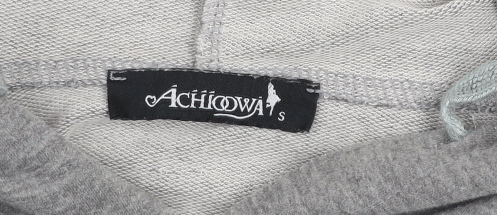 Achiouwa Women’s Grey Pullover Hoodie BE KIND Graphic Size S