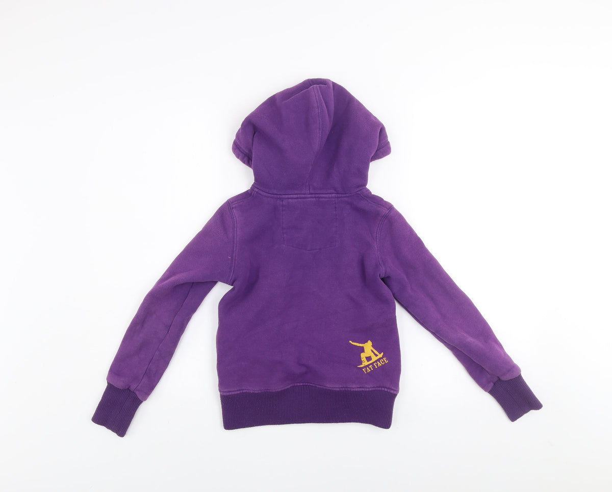 Fat Face Girls Purple Hoodie 8-9 Years Pullover Fleece Ski Resort Style