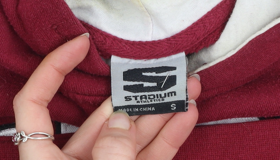 Stadium Athletics Men Red Temple Pullover Hoodie Size S