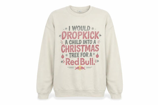 Gildan Men's Beige Funny Christmas Pullover Sweatshirt Size M