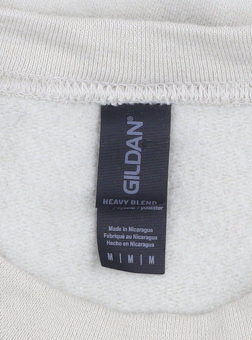 Gildan Men's Beige Funny Christmas Pullover Sweatshirt Size M