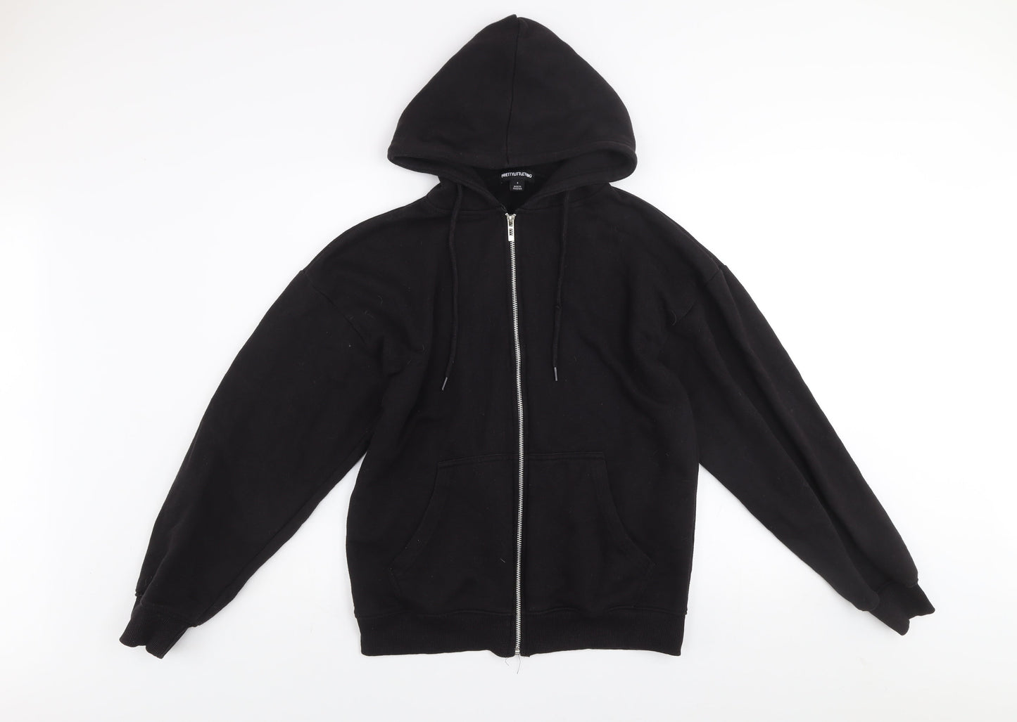 PrettyLittleThing Women's Black Zip Hooded Track Jacket Size S