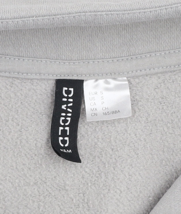 H&M Divided Women Grey Half Zip Sweatshirt Small Cotton Blend