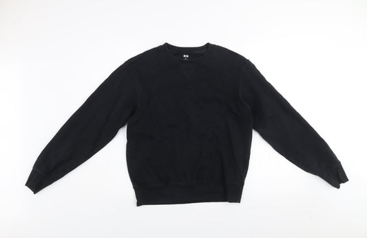 Uniqlo Men’s Black XS Pullover Crew Neck Cotton Sweatshirt
