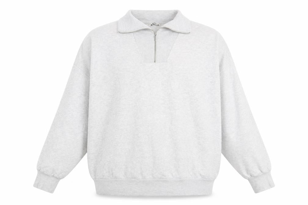 George Mens Grey 2XL Half Zip High Neck Sweatshirt