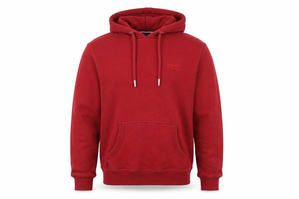 Superdry Men Red Pullover Hoodie Size S Regular Fit Fleece