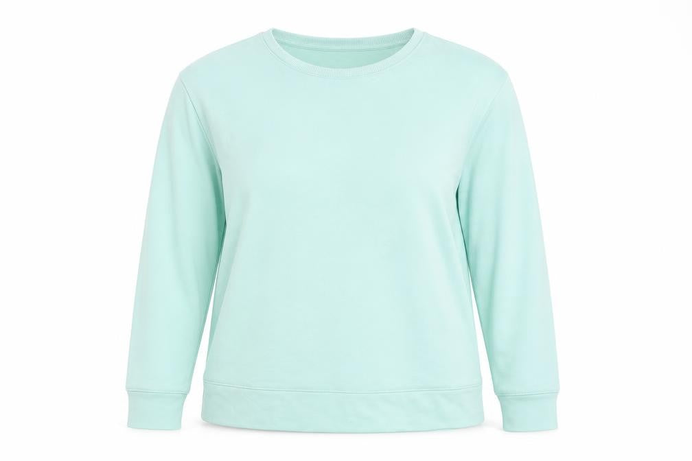 Marks & Spencer Women Mint Green Cotton Blend Pullover Sweatshirt UK 16