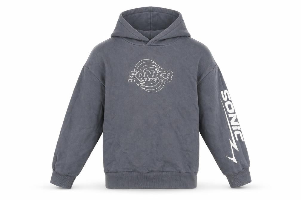 Sonic The Hedgehog Boys Grey Pullover Hoodie 8-9 Years Graphic Fleece