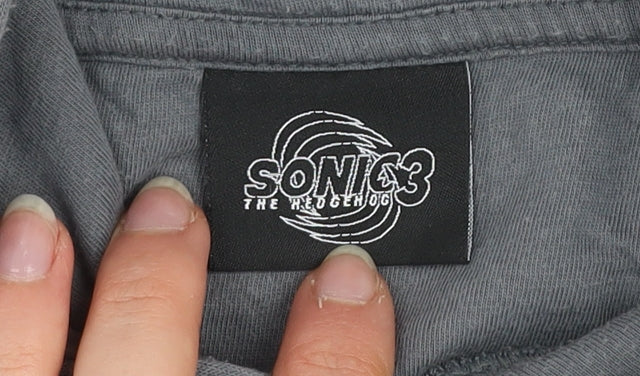 Sonic The Hedgehog Boys Grey Pullover Hoodie 8-9 Years Graphic Fleece