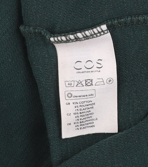 COS Men's Green Cotton Crew Neck L Pullover Sweatshirt