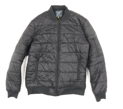Blend Mens Black M Bomber Jacket Polyester Full Zip Lined Casual