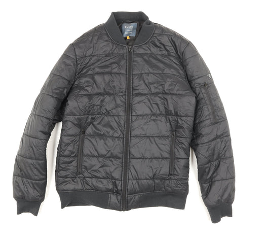 Blend Mens Black M Bomber Jacket Polyester Full Zip Lined Casual