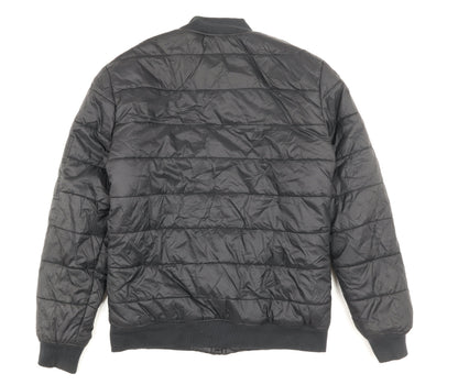 Blend Mens Black M Bomber Jacket Polyester Full Zip Lined Casual