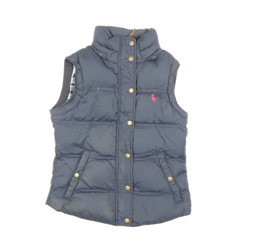 Jack Wills Women Blue Size 8 Puffer Gilet Quilted Waistcoat
