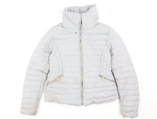 TKY Outfitters Women's Grey Puffer Jacket UK 12 Zip Lightweight