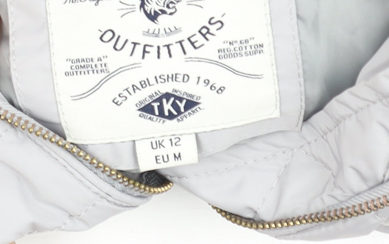 TKY Outfitters Women's Grey Puffer Jacket UK 12 Zip Lightweight
