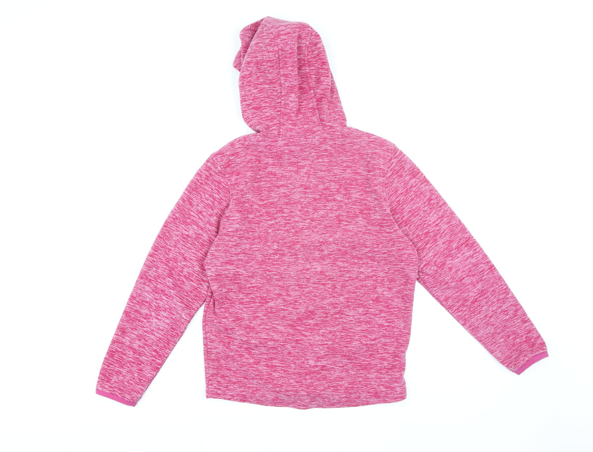 Peter Storm Teens Pink Fleece Hooded Activewear Jacket Size 11-12