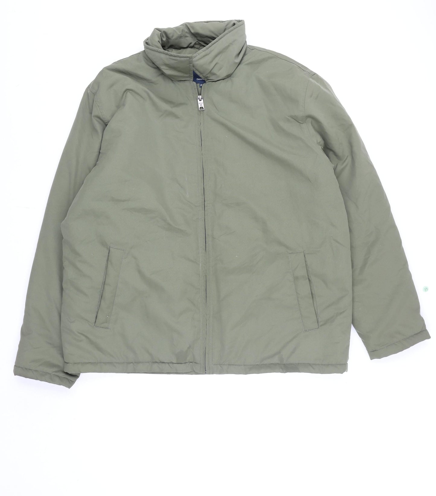 James Pringle Men's Green XL Puffer Jacket Full Zip Insulated